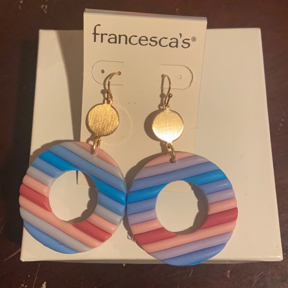 Francescas gold clay inspired earrings. Warm colors